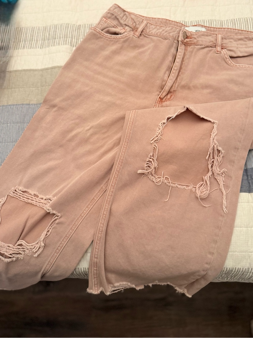 Pink Distressed Women’s Jeans